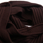 Bart Wool Hat + Ribbed Scarf Set // Brown