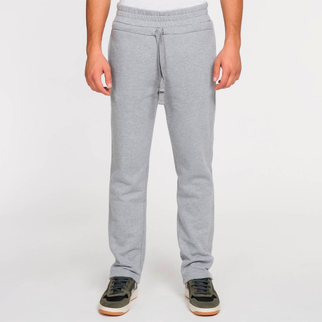 Regular Fit Cotton Drawstring Sweatpants // Melange Grey (XS)