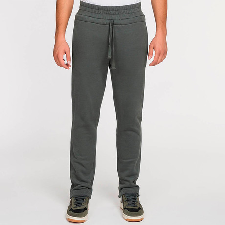 Regular Fit Cotton Drawstring Sweatpants // Green (XS)