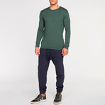 Cashmere Blend Crew Neck Knitted Sweater // Forest Green (XL)