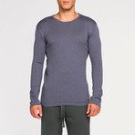 Cashmere Blend Crew Neck Knitted Sweater // Grey (L)