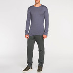 Cashmere Blend Crew Neck Knitted Sweater // Grey (2XL)
