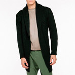Shawl Collar Wool Blend Belted Cardigan // Forest Green (L)