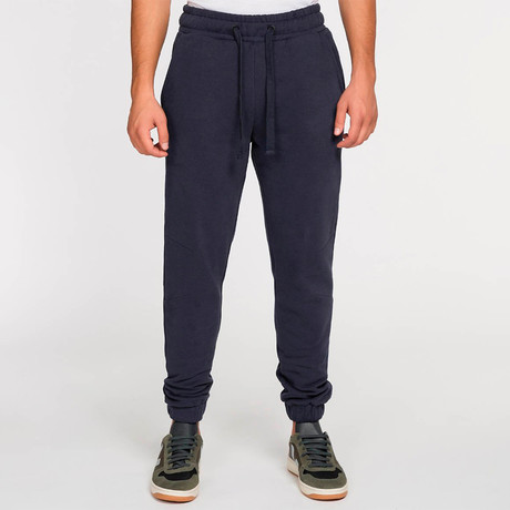 Regular Fit Cotton Sweatpants // Navy Blue (XS)