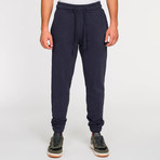 Regular Fit Cotton Sweatpants // Navy Blue (L)