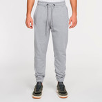Regular Fit Cotton Sweatpants // Melange Grey (L)