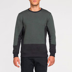 Horizontal Color Block Crew Neck Sweatshirt // Green (XL)
