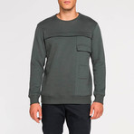 Paneled Cotton Jersey Sweatshirt // Green (L)