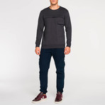 Paneled Cotton Jersey Sweatshirt // Meteorite (XL)