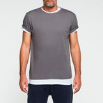 Double Crew Neck Wool T-Shirt // Asphalt Grey (L)
