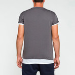 Double Crew Neck Wool T-Shirt // Asphalt Grey (M)