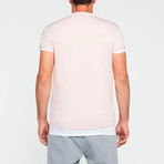 Double Crew Neck Organic Cotton T-Shirt // Powder (XS)