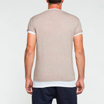 Double Crew Neck Wool T-Shirt // Beige (2XL)
