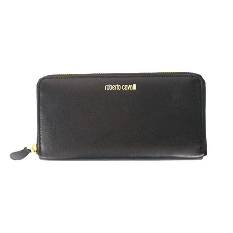 Continental Smooth Leather Logo Wallet // Black