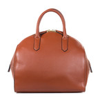 Roberto Cavalli // Leather Bowling Bag // Cognac