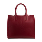 Leather Top Handle Bag // Burgundy