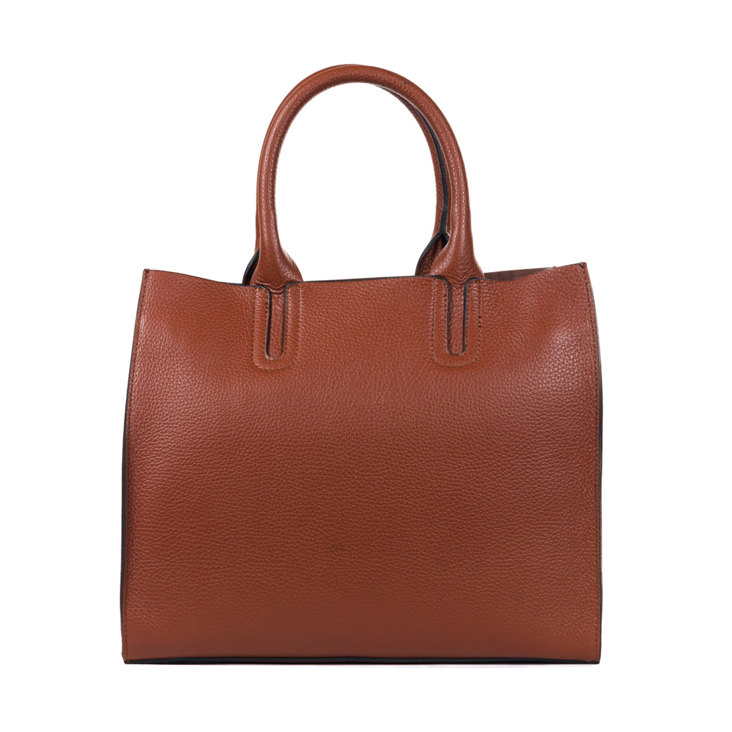 Leather Top Handle Bag // Cognac - CLEARANCE: Just For Fun - Touch of ...