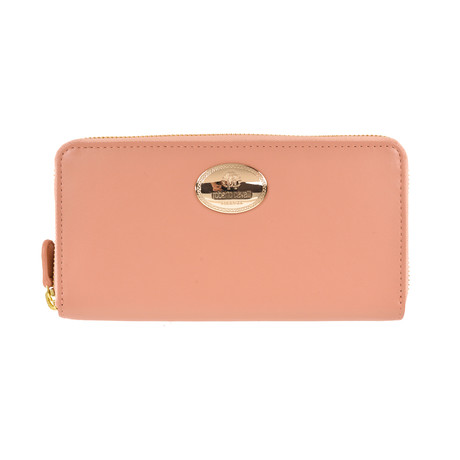 Continental Leather Wallet // Pink