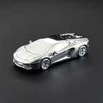 Lamborghini Aventador 80mm // Hand-Made Scale Model (Silver)