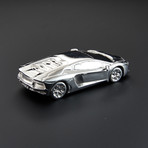 Lamborghini Aventador 80mm // Hand-Made Scale Model (Silver)