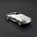 Lamborghini Aventador 80mm // Hand-Made Scale Model (Silver)