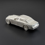 Rolls Royce Ghost 80mm // Hand-Made Scale Model with Full Diamond Pave (Silver)