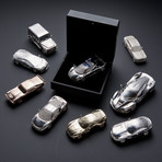 Rolls Royce Ghost 80mm // Hand-Made Scale Model with Full Diamond Pave (Silver)