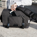 Vista Messenger Bag + Anti-Theft Security Blanket (Charcoal Black)