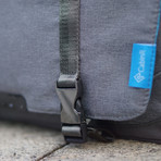 Vista Messenger Bag + Anti-Theft Security Blanket (Charcoal Black)
