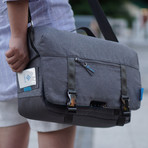Vista Messenger Bag + Anti-Theft Security Blanket (Charcoal Black)