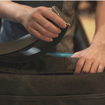 Vista Messenger Bag + Anti-Theft Security Blanket (Charcoal Black)