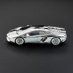 Lamborghini Aventador 80mm // Hand-Made Scale Model (Silver)