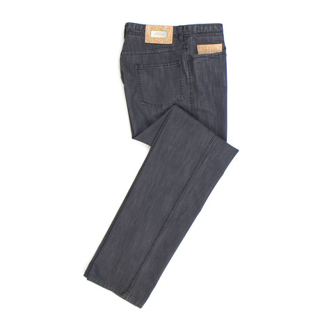 Brioni // Laax Cotton Blend Denim + Crocodile Jeans // Gray (44)