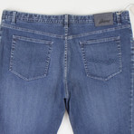 Brioni // Livigno Cotton Blend Denim W/ Leather Jeans // Blue (Euro: 44)