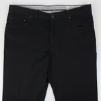 Brioni // Livigno Cotton Denim + Leather Jeans // Black (Euro: 44)