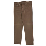 Brunello Cucinelli // Cotton Denim Five Pocket Jeans // Brown (50)