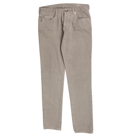 Brunello Cucinelli // Cotton Denim Five Pocket Jeans // Taupe (Euro: 44)