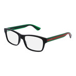 Men's GG0006O-006-55 Optical Frames // Black + Green + Red