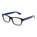 Men's GG0006O-007-55 Optical Frames // Havana + Blue + Red