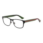 Gucci // Men's GG0007O-002-55 Optical Frames // Black + Green + Red