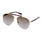 Gucci // GG0014S-002-60 Sunglasses // Gold + Gray Gradient