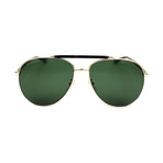 Men's GG0014S-006-60 Polarized Sunglasses // Gold + Green