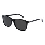 Gucci // GG0017S-001-57 Polarized Sunglasses // Black + Gray