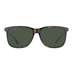 Gucci // GG0017S-007-57 Polarized Sunglasses // Havana + Green