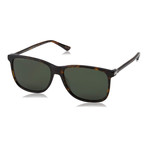 Gucci // GG0017S-007-57 Polarized Sunglasses // Havana + Green