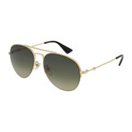 Gucci // GG0107S-001-56 Sunglasses // Gold + Brown Gradient