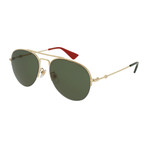 Gucci // Men's GG0107S-004-56 Sunglasses // Gold + Green