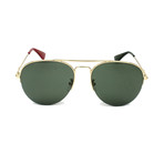 Gucci // Men's GG0107S-004-56 Sunglasses // Gold + Green