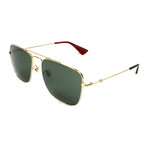 Men's GG0108S-003-55 Sunglasses // Gold + Green