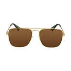 Gucci // Men's GG0108S-001-55 Sunglasses // Gold + Brown